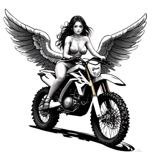 Female Angel On A Dirtbike