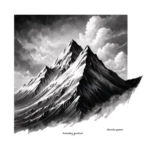 Mountian With Script In It Hyper Realistic