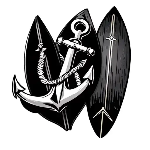 Anchor And Corss Surf Boards