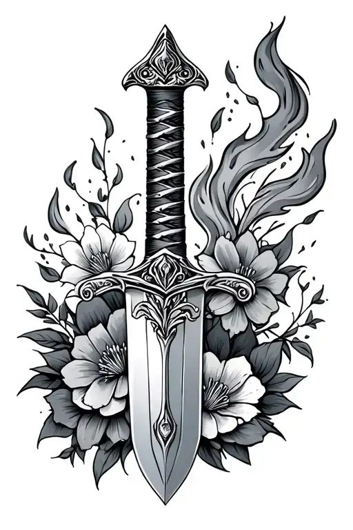 Flamberge Sword And Flowers Wrapping