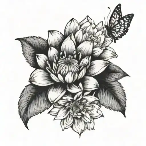 Daisy Water Lily Hawthorn Half Sleeve