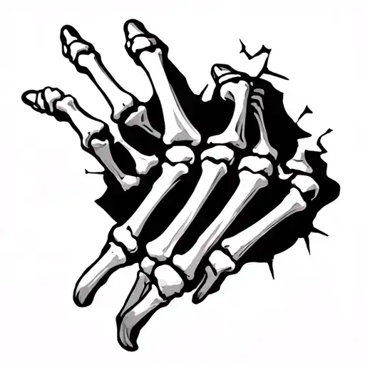 Skeleton Hand With Cracked Bones