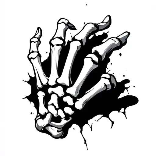 Skeleton Hand With Cracked Bones