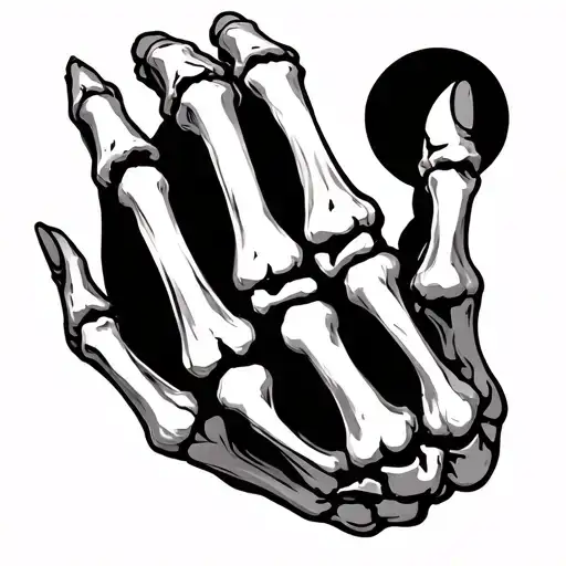 Skeleton Hand With Cracked Bones In Hand