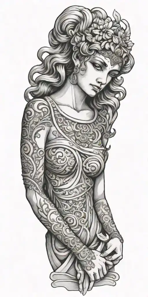 Greek Goddess With Hands Down