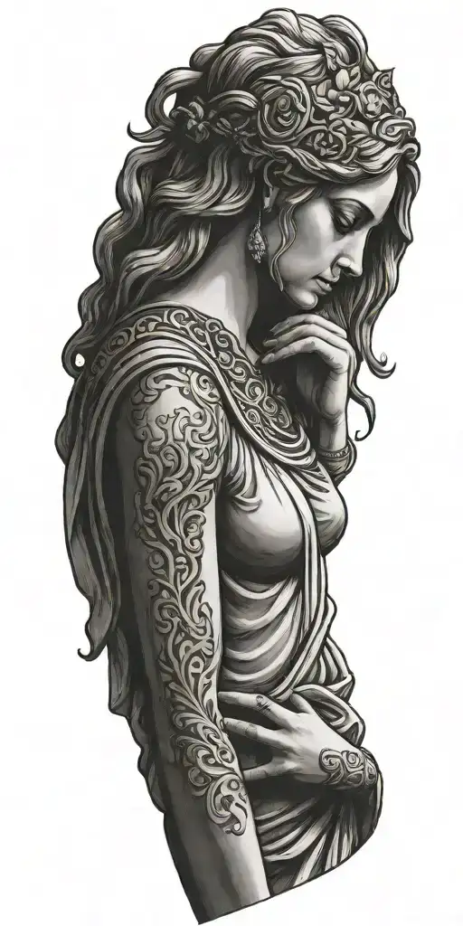 Greek Goddess With Hands Down