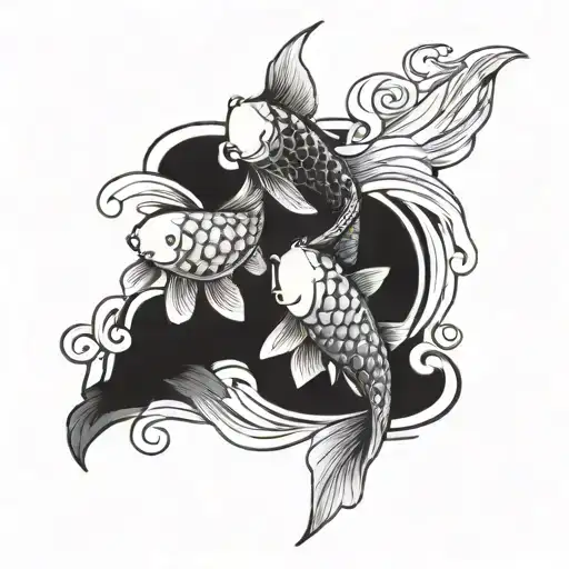 Koi Fishes Swimming In Water