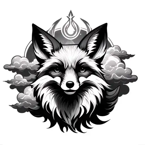 Fox And God Surround By Clouds