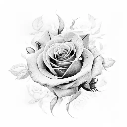 Black And Grey Roses With Blue Hues