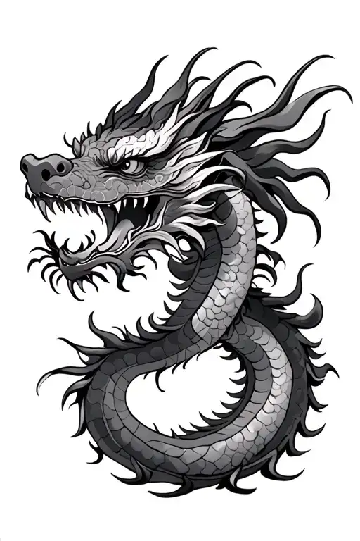 Chinese Dragon With A Symbol