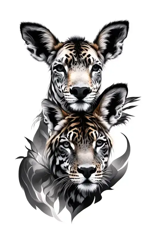 Multiple Animal Silouhettes Collage Tattoo Featuring Various Animals