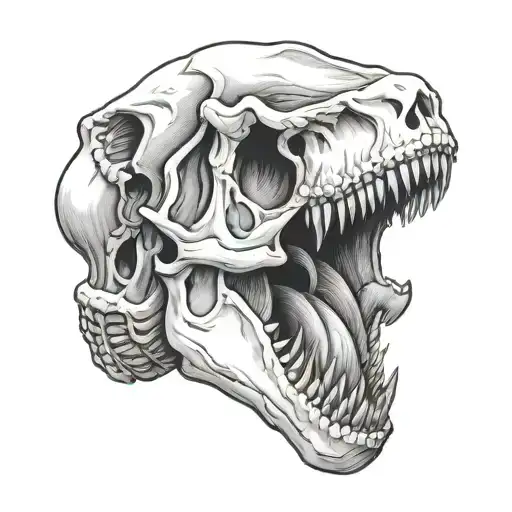 Tyrannosaurus Rex Skull Looking Straight Ahead