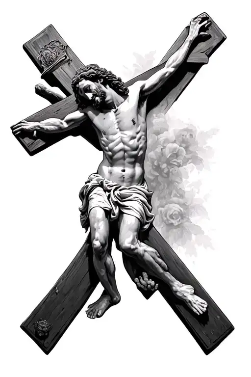 Crucified Jesus Christ Cross Surrounded