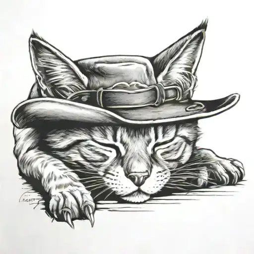 Cat Saber Rebel Cowboy Sleeping