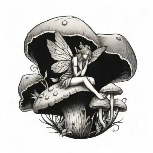 Fairy Sitting On A Mushroom