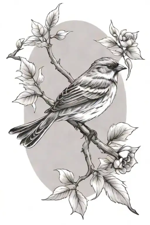 Sparrow On A Branch