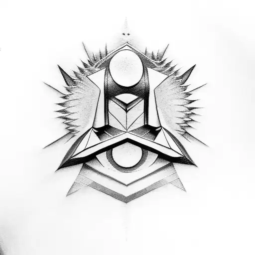 Greek God With Illuminati Symbol