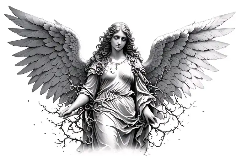 Angel With Vines Wrapping