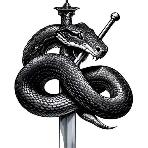 Sword Piercing A Snake