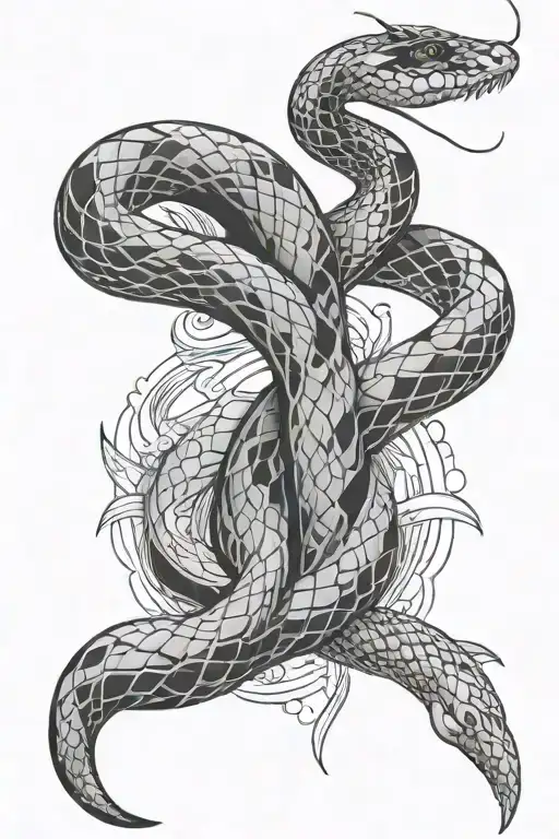 Snake Wrapping Around Spine Segments