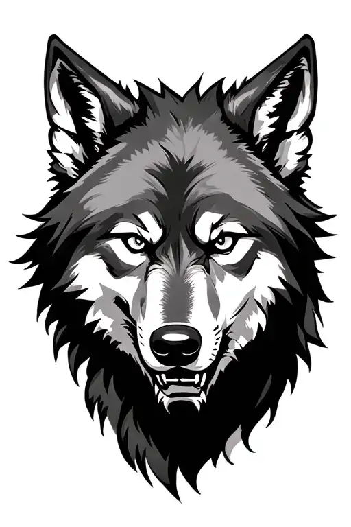 Angry Wolf Looking Forward