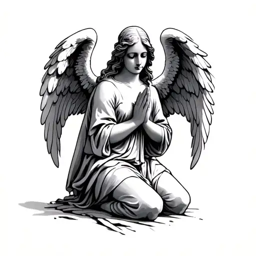 Angel Kneeling Praying