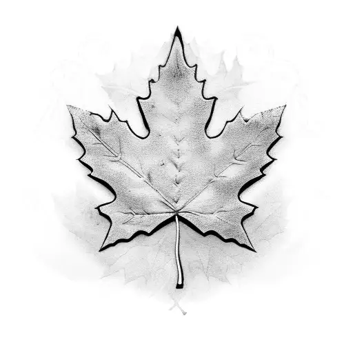 Curling Stone With Maple Leaf