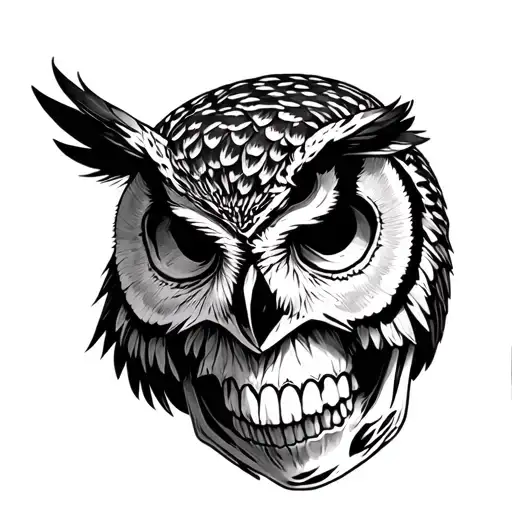Owl On A Skull