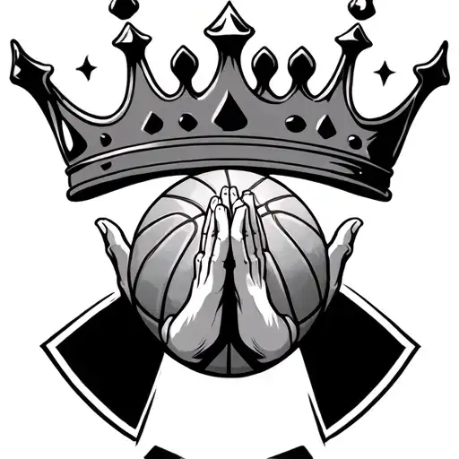 Praying Hands Above It Basketball Above The Basketball A Crown