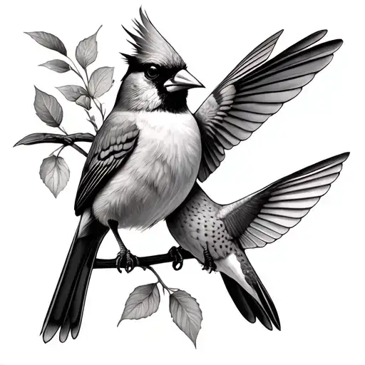 Cardinal And Hummingbird