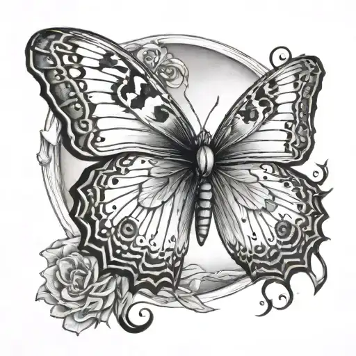 Butterfly And Moon