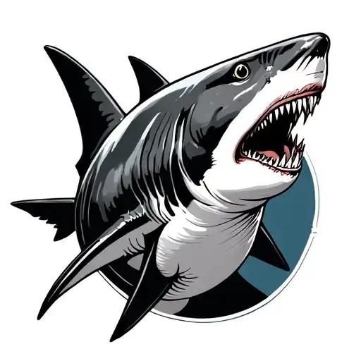 Geometric Shark On Back Of Calf