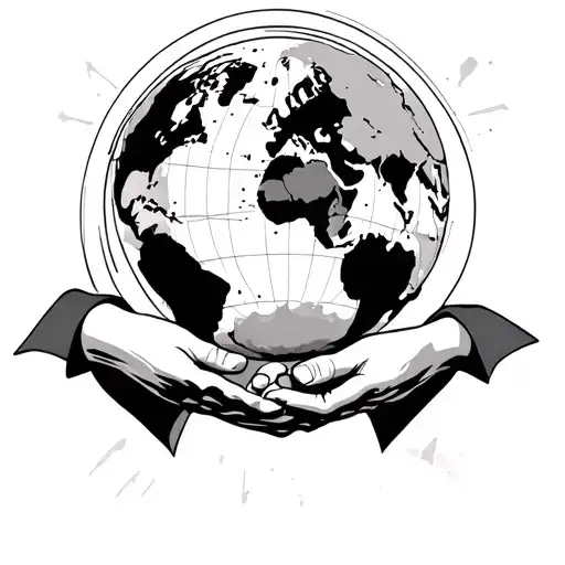 Globe Et Couple Holding Hands