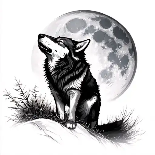 Wolf Howling At The Moon