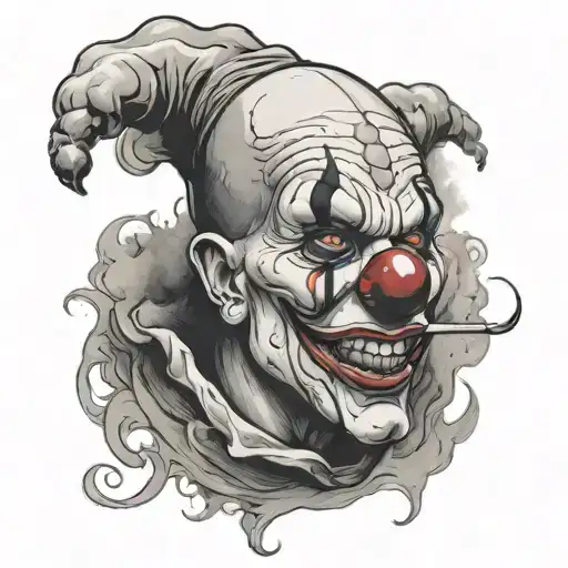 Clown Face With Smoke Coming