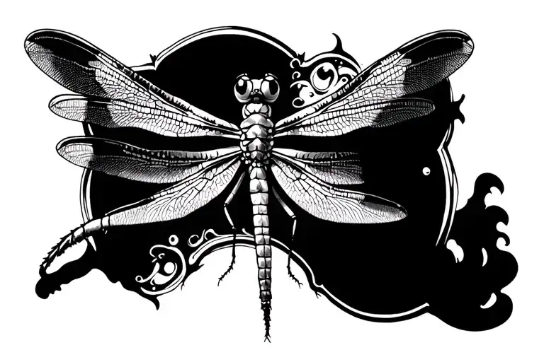 Dragonfly With Old Frame