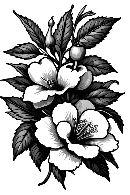 Greece And Cherry Flower