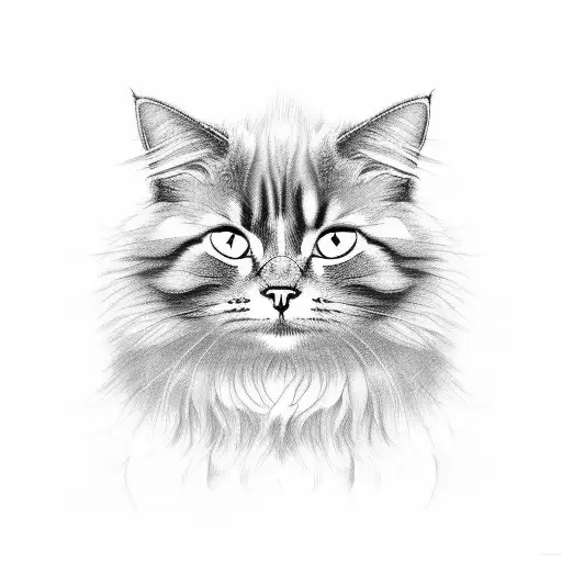 A Cat With Its Fur Made Up Of Intricate Nail Art Patterns