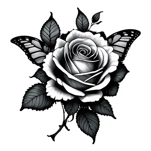 Rose And Butterfly