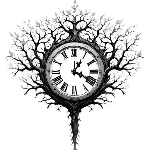 Tree And Clock Face