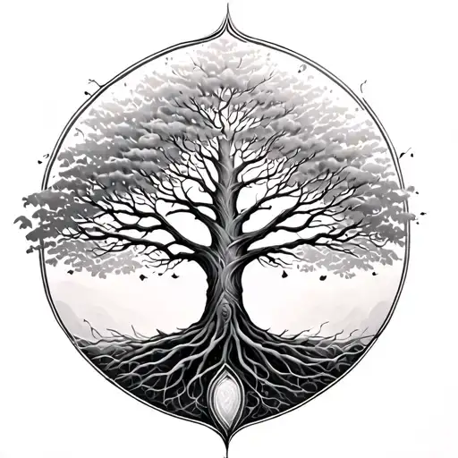 Tree Of Life Symetric Tattoo Design