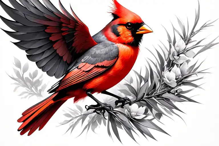 Cardinal Flying Towards