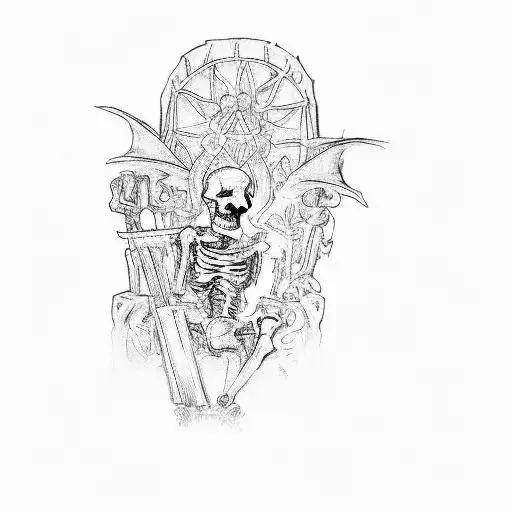 A Skeleton On A Throne