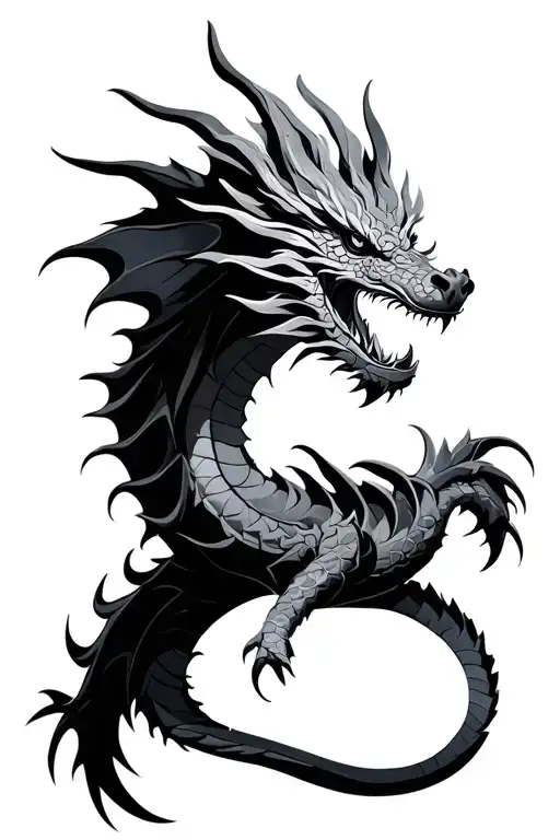 Nordic Dragon Intertwined Representing The Client's