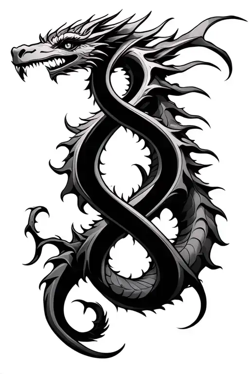 Nordic Dragon Intertwined Infinity Symbols