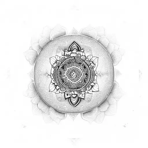 Guitar With Mandalas And Roses