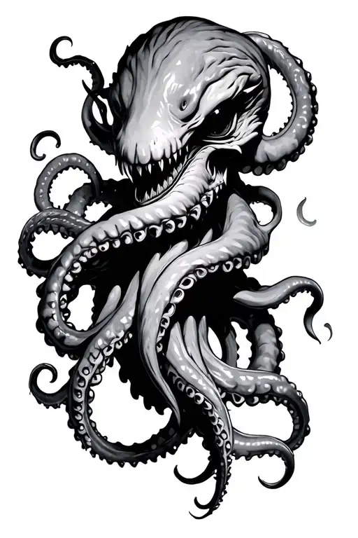 Kraken With Tentacles Wrapping Around Arm
