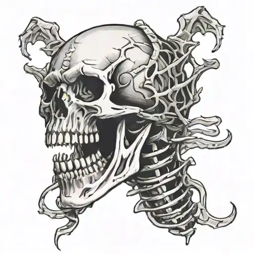 Decaying Skeleton Sewn Mouth Shut Your Mouth