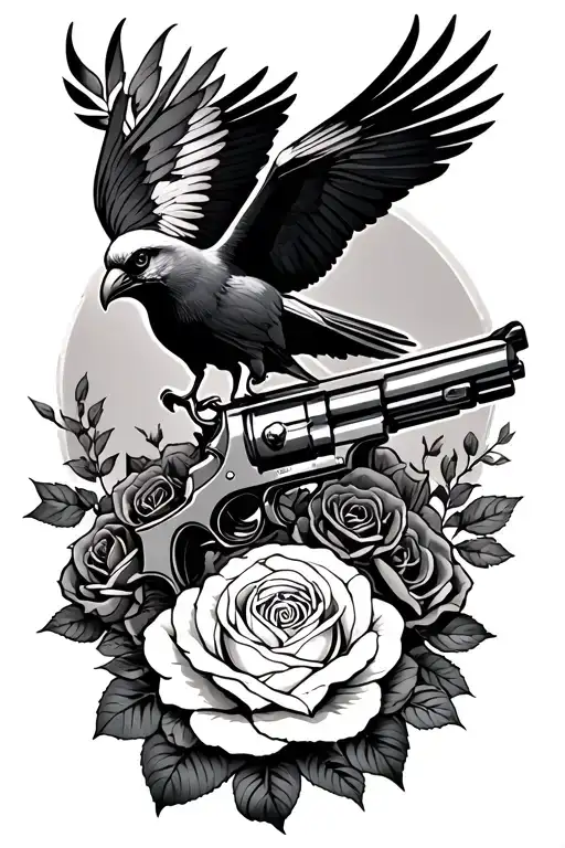 Time With Rising Bird Guns And Roses Growing