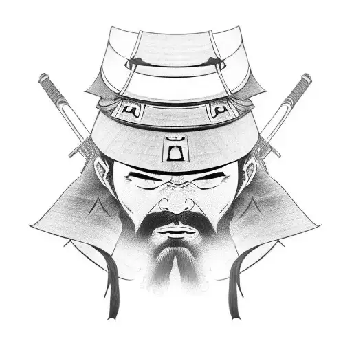 Peaceful Samurai With Evil Aura Around Him